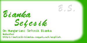 bianka sefcsik business card